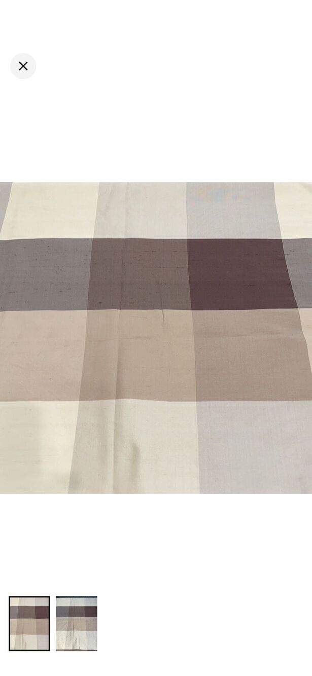 Custom 100% Silk Checkered Curtain Panels